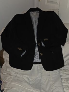 Like New Black Fitted J Crew Cotten Blend Blazer Size 8